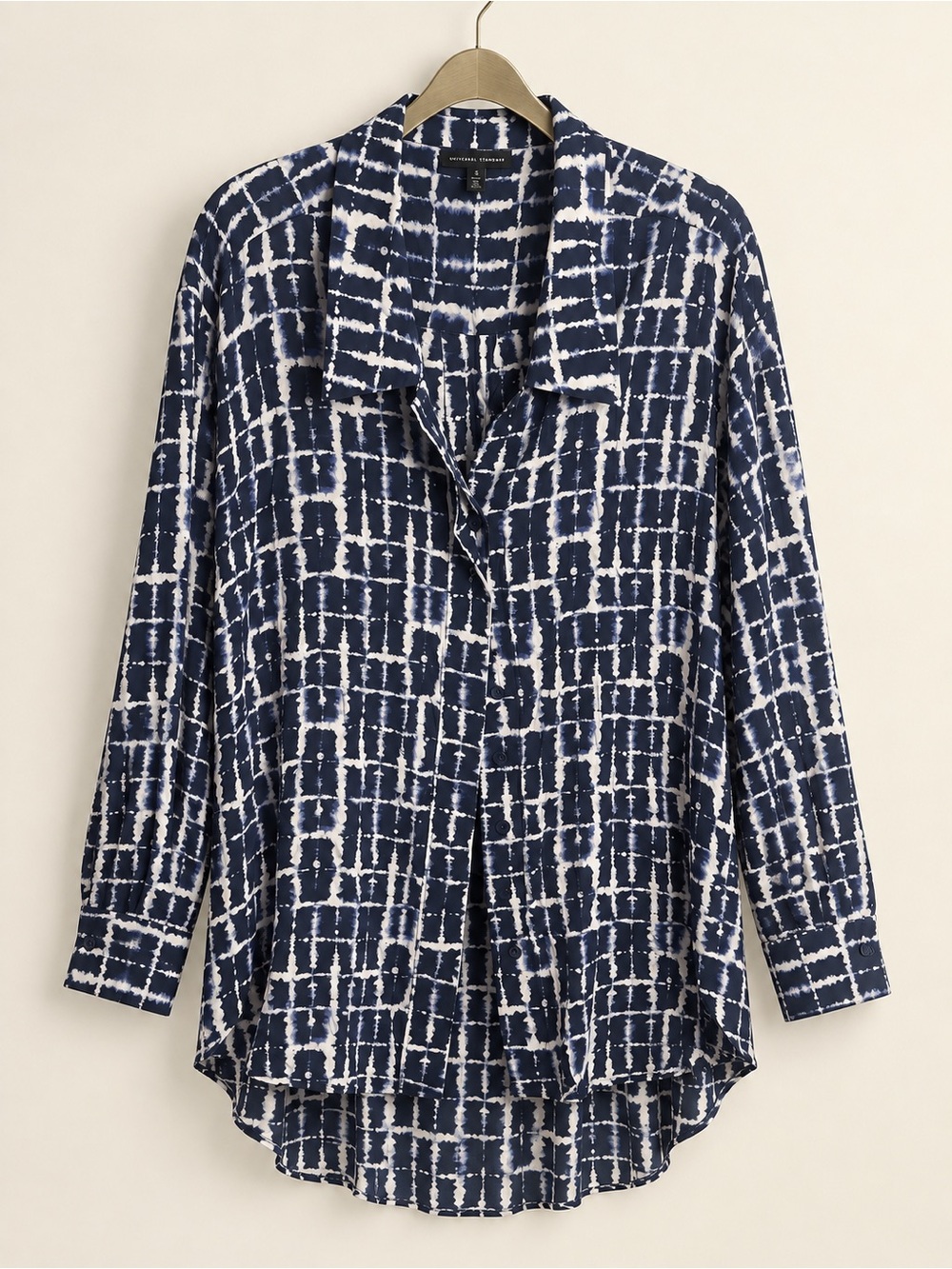 Universal Standard Toni Hi-Low Tunic Navy Paint Print Size S 14–16